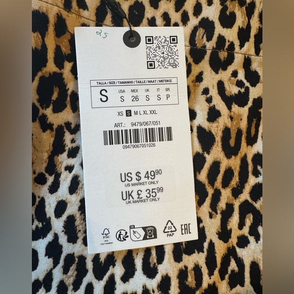 Zara Leopard Print Women’s Pants Size Medium - Picture 3 of 4
